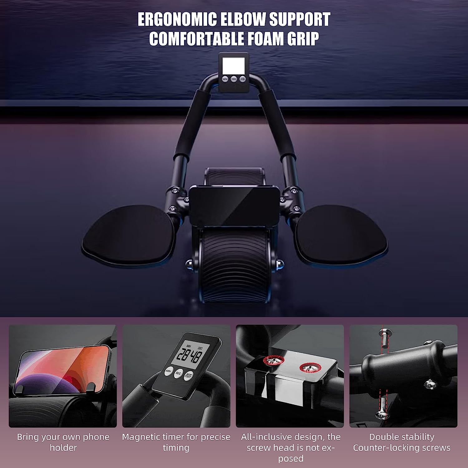Поддержка локтя, автоматическо – обзор и цена Ab Roller Wheel With Elbow Support